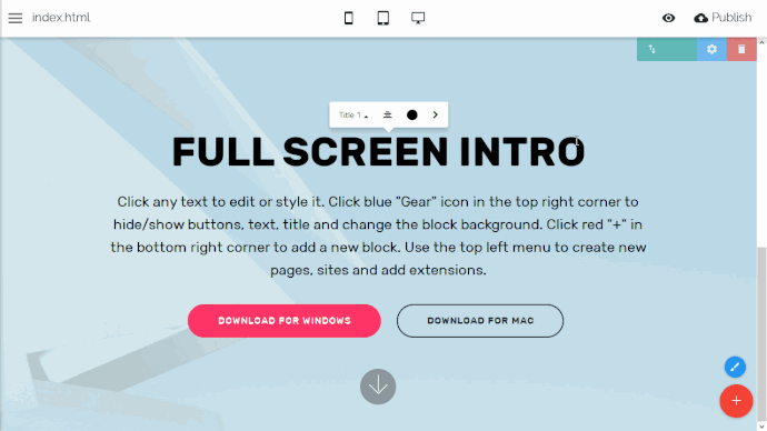 Creating content for website